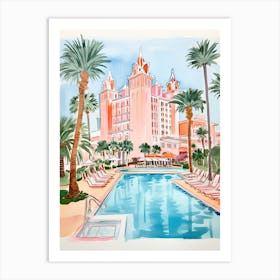 The Waldorf Astoria Orlando   Orlando, Florida   Resort Storybook Illustration 4 Art Print