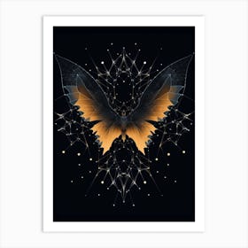 Geometric Bat Illustration 1 Art Print