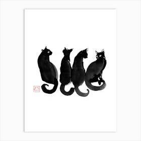 4 Cats Art Print