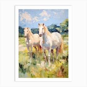 Horses Painting In Cotswolds, England 3 Art Print