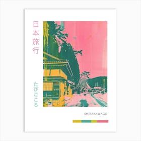 Shirakawago Japan Duotone Silkscreen Poster 4 Art Print