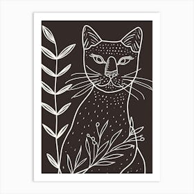 Somali Cat Minimalist Illustration 4 Art Print