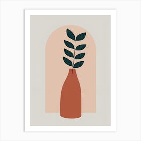 Vase With A Leaf 1 Art Print