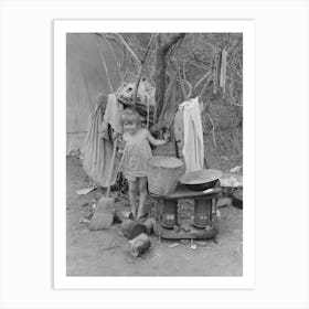 Outdoor Stove, Washstand And Other Household Equipment Of White Migrant Family Near Harlingen, Texas By Russell Art Print