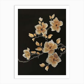 Gold Blossoms Art Print