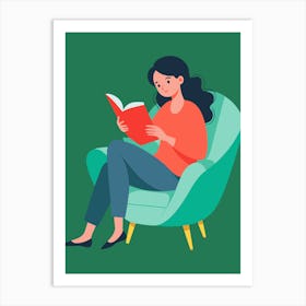 Woman Reading A Book Art Print