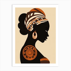 African Woman Silhouette 1 Art Print