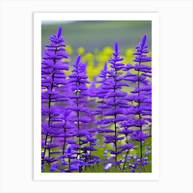Purple Flowers In A Field Art Print