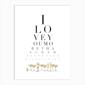 Champagne Eye Test Art Print