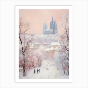 Dreamy Winter Painting Prague Czech Republic 3 Art Print