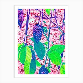 Surinam Cherry Risograph Retro Poster Fruit Art Print