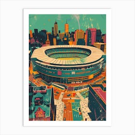 Madison Square Garden New York Colourful Silkscreen Illustration 2 Art Print