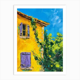 Yellow House With Purple Shutters Art Print