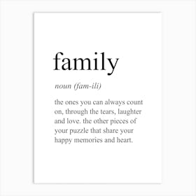 Family Definition Meaning Art Print