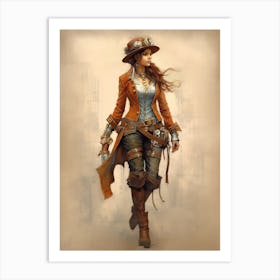 Steampunk Cowgirl 10 Art Print