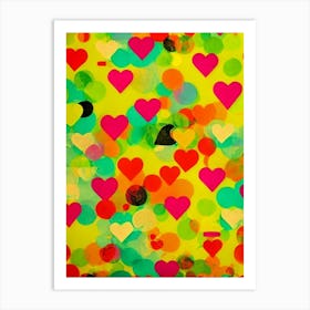 Abstract Hearts Art Print
