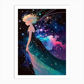 Fairy Girl In Space Art Print