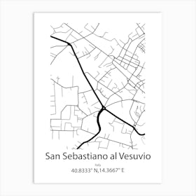 San Sebastiano Al Vesuvio,Italy Minimalist Map Art Print