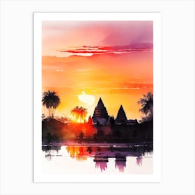 Angkor Watercolour Art Print