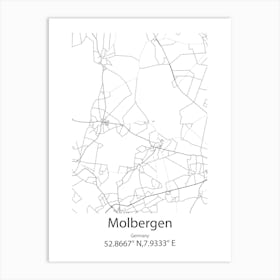 Molbergen,Germany Minimalist Map Art Print