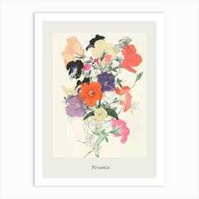 Petunia 2 Collage Flower Bouquet Poster Art Print