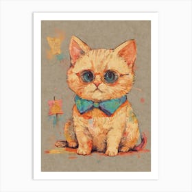 Cat With Glasses 1 Art Print