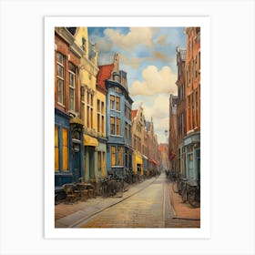 5.Streets of Amsterdam, Van Gogh, frescoes. Art Print