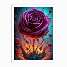 Purple Rose Art Print