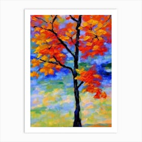 Maple tree Abstract Block Colour Art Print