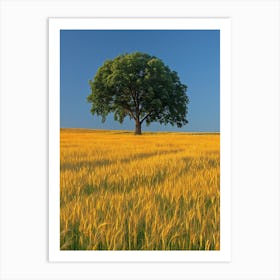 Lone Tree In A Wheat Field Art Print