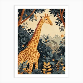 Storybook Style Illustration Of A Giraffe 5 Art Print