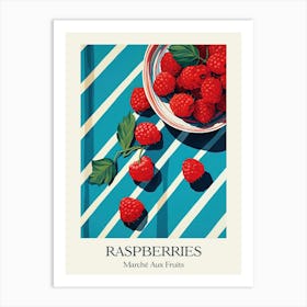 Marche Aux Fruits Raspberries Fruit Summer Illustration 1 Art Print