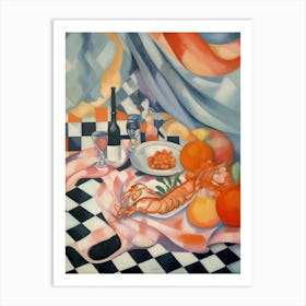 Shrimp Still Life Painting Art Print