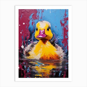 Pop Art Duckling Paint Splash 2 Art Print