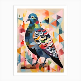Bird Painting Collage Pigeon 4 Art Print