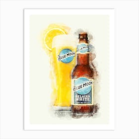 Blue Moon Belgian White Art Print