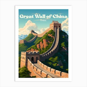 Great Wall of China Tourist Travel Art Art Print