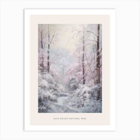 Dreamy Winter National Park Poster  Muir Woods National Park United States 1 Art Print