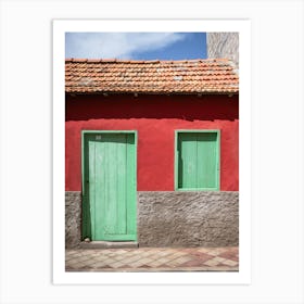 Red And Green Building Art Print