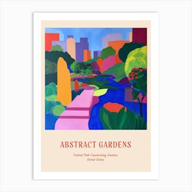 Colourful Gardens Central Park Conservatory Gardens Usa 2 Red Poster Art Print