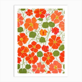 Nasturtium Floral Print Warm Tones 1 Flower Art Print