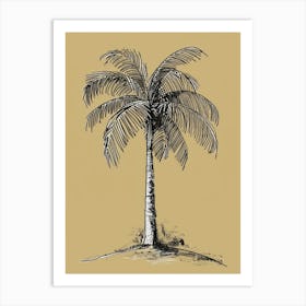 Palm Tree Minimalistic Drawing 2 Art Print