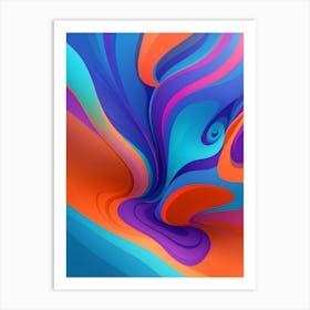 Abstract Colorful Waves Vertical Composition 70 Art Print