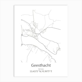 Geesthacht,Germany Minimalist Map Art Print