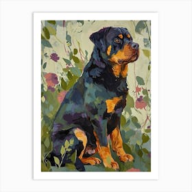 Rottweiler Acrylic Painting 2 Art Print