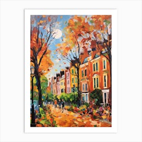 Autumn City Park Painting St Stephens Green Dublin 2 Art Print