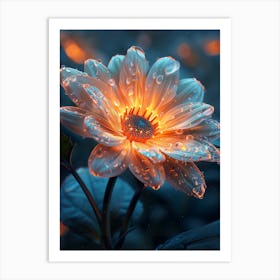 Water Drops On A Flower 2 Art Print