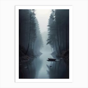 Foggy River Art Print