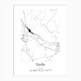 Stelle,Germany Minimalist Map Art Print