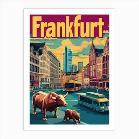 Aihrgdesign A 1970s Inspired Travel Poster For Frankfurt 4 Art Print